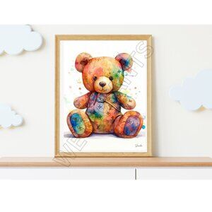 Louis Vuitton Colorful Teddy Bear 18 x 24 Art Print- Luxury, Cute, Room Decor